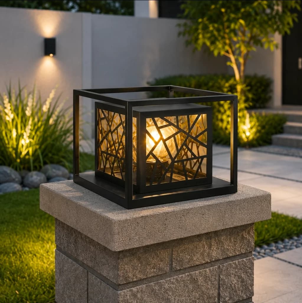 Lampu pilar outdoor modern minimalis 8629/300G-SBK