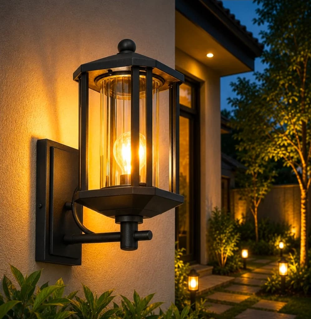 Lampu dinding outdoor modern minimalis WE-20138-BK BLK