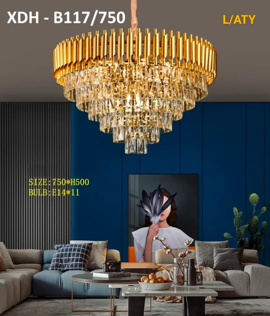 Lampu gantung kristal b117/75cm
