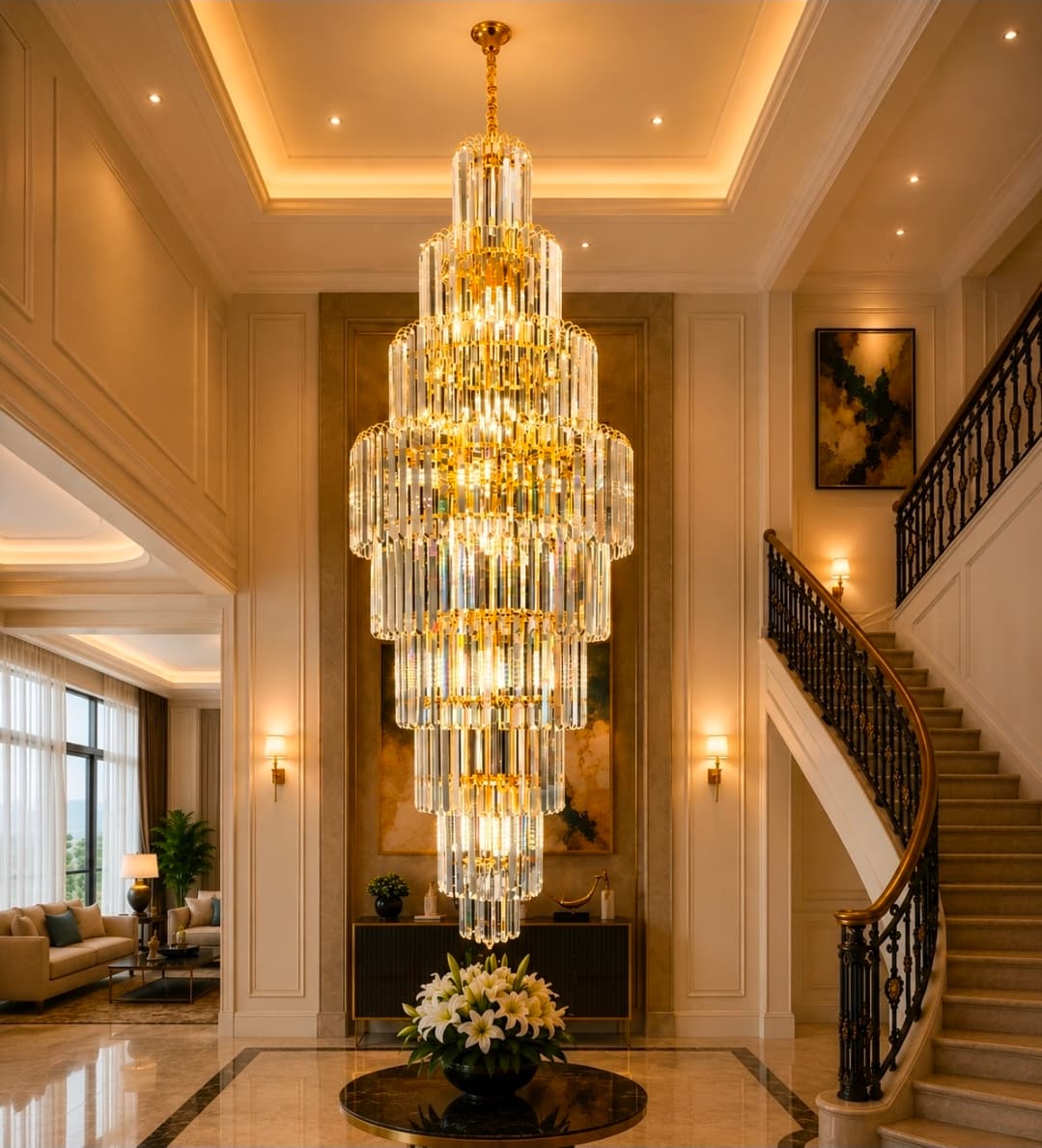 Lampu gantung kristal void 8017/80×300cm