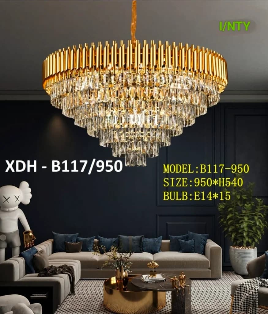 Lampu gantung kristal b117/95cm