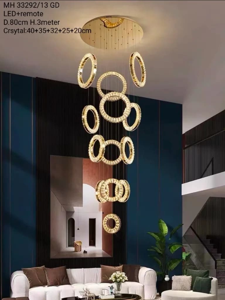 Lampu gantung kristal Led 33292/13