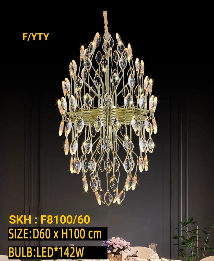 Lampu gantung kristal minimalis F8100/60cm
