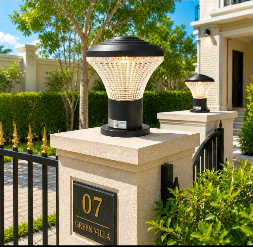 Lampu pilar outdoor modern ST-4008-BK