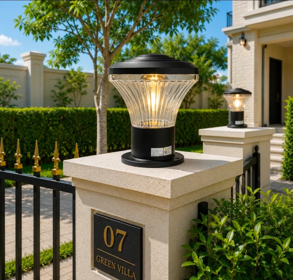 Lampu pilar outdoor modern ST-4007-BK
