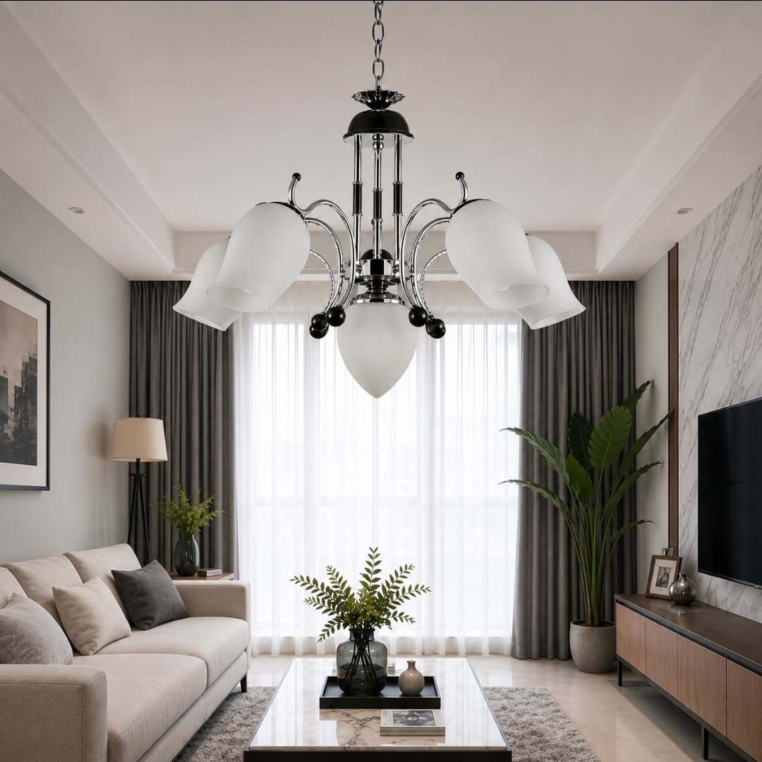 Lampu Gantung Minimalis 8888/5+1 BKCH