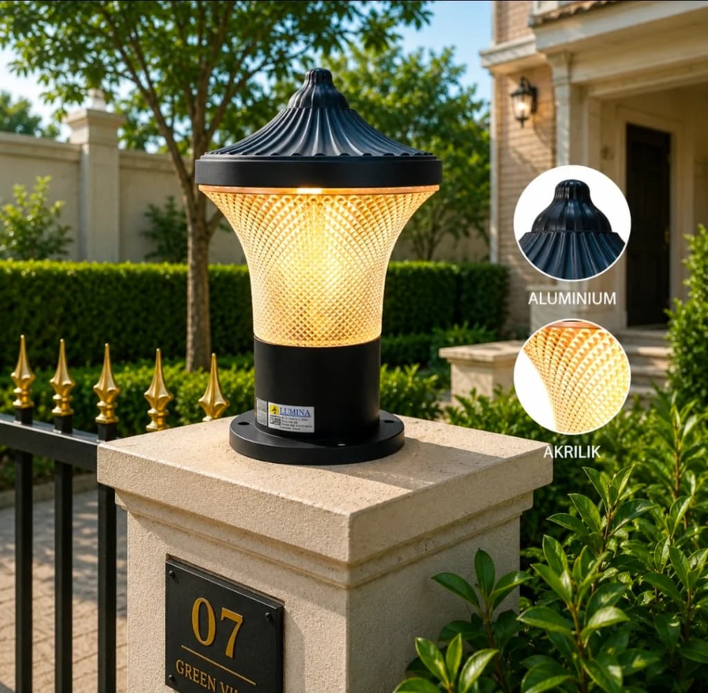 Lampu pilar outdoor modern ST-4006-BK-E27